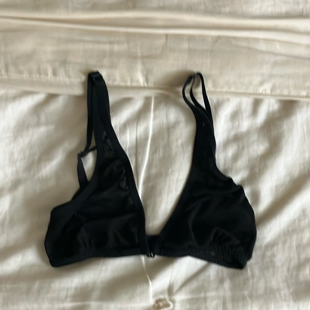 Kye Intimates black mesh front clasp bra